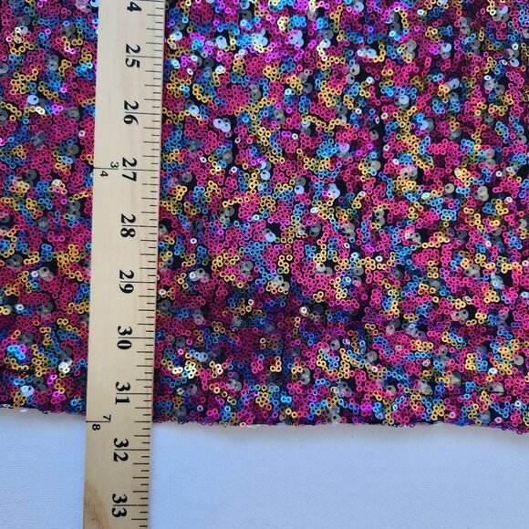 Sequin Multicolor Party Dress Blingy Shiny Glam Disco 70's 80's Evening Girls XL - Picture 8 of 10